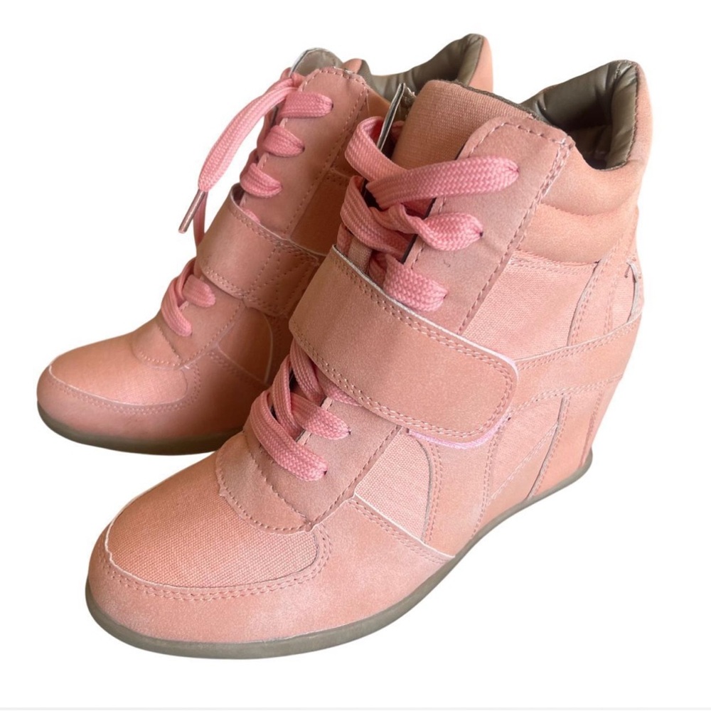 SOLD!! Pink Women's Wedge Sneakers